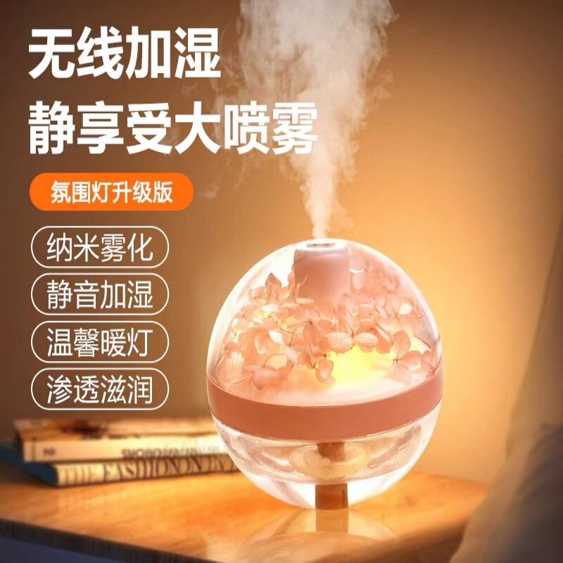 永生花加湿器小型充电款办公室桌面家用静音卧室空气保湿喷雾礼物