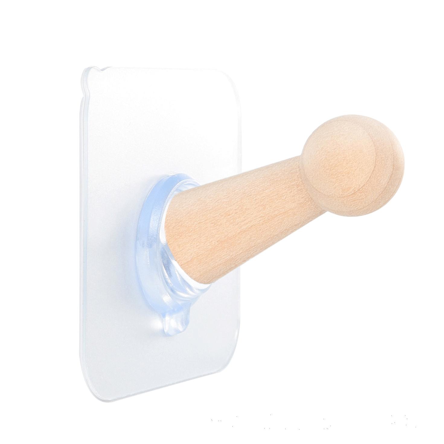 强力无痕打孔北欧简约木质粘钩