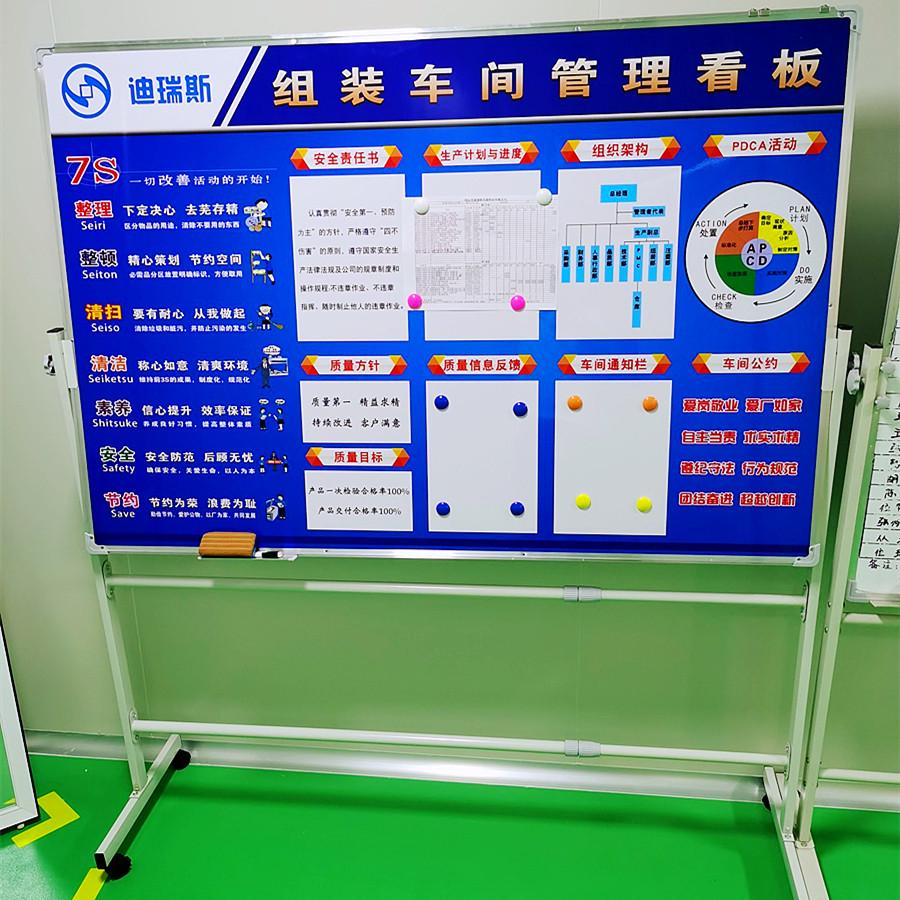 工厂车间生产管理看板挂式挂墙铝合金边框硬白板定制定做吸磁擦写