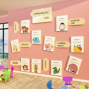 幼儿园办园理念环创境主题墙成品布置材料托管班大厅形象装饰文化