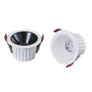 源头工厂LED无主灯防眩筒灯93显指12W嵌入式透镜散光筒灯家用酒店