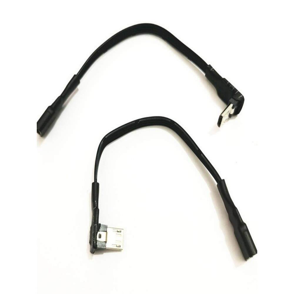 Type-C母头转Micro USB公弯头充电线转接转换头硅胶线软排扁平线