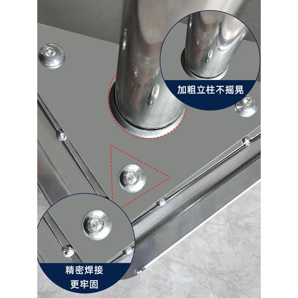 不锈钢工作台饭店荷台桌打加厚双层台面厨房操作台打三层切菜包装