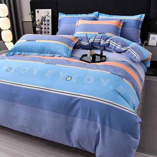 纯棉加厚磨毛四件套100床单被套罩4件套床上用品四季通用时尚款