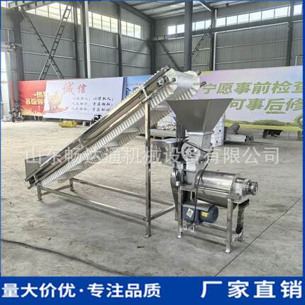 苹果凤梨柠檬榨汁机大型工业果蔬生姜渣汁分离柚子柑橘螺旋压榨机