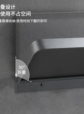 枪灰色折叠浴室置物架单层壁挂架卫生间多功能镜前化妆品架免打孔