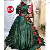新款 墨绿旗袍立领显瘦大蓬裙蓬声出乐毕业音色乐会演礼 2025新款