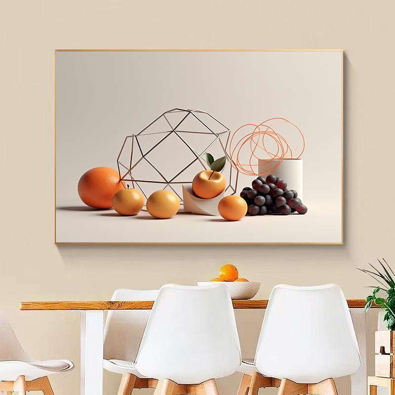 餐厅装饰画现代简约饭厅墙面装饰壁画客厅挂画水果画创意酒杯墙画图片
