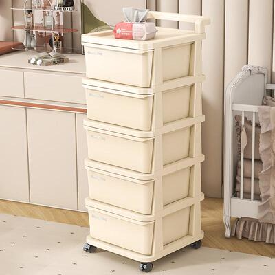 儿童房小推车置物架抽屉式纸尿裤口水巾移动收纳柜零食架子便携柜