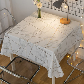 网红北欧餐桌布台布家用pvc方桌，小桌正方形防水防烫防油免洗桌布