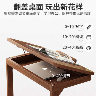 茶几客厅家用可移动带轮翻盖实木边几沙发边柜角几小户型床边桌子