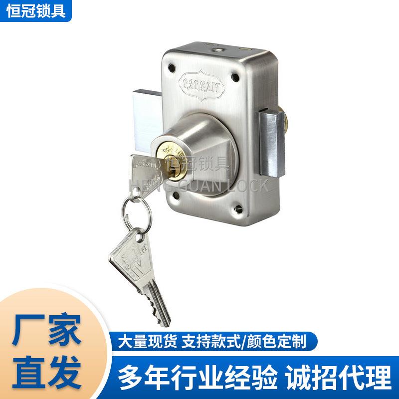 供应院门通用明装平口锁配钥匙防盗锁室内卧室书房插销门栓