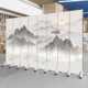 中式 山水画屏风隔断客厅办公室入户卧室折叠移动简约现代茶室遮挡