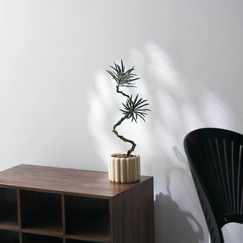罗汉松迎客松造型桌面绿植室内造景装饰盆栽摆件中式客厅盆景