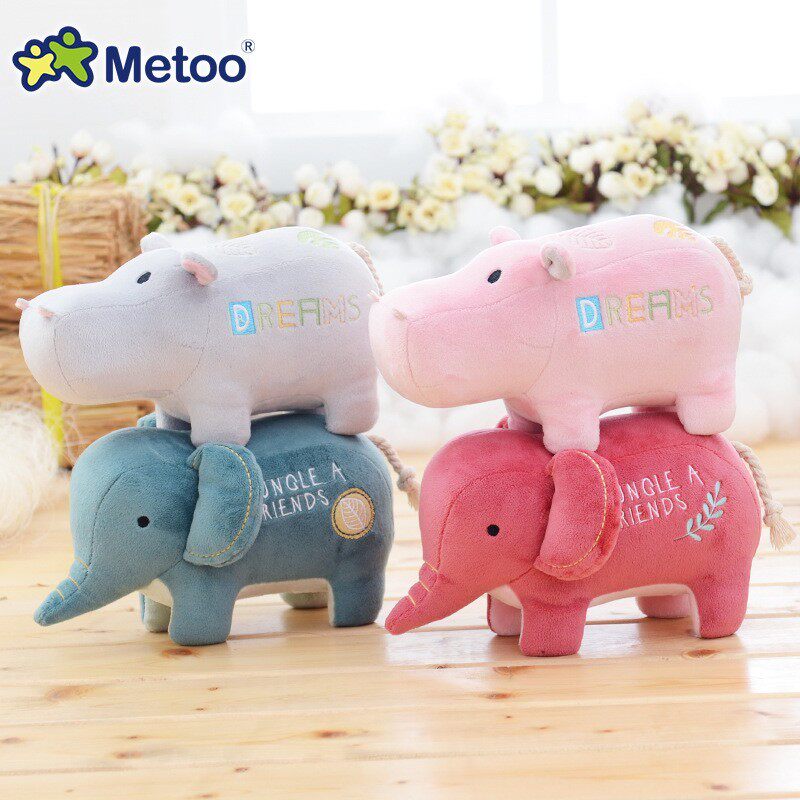 metoo咪兔河马大象毛绒玩具公仔布娃娃抓机娃娃爪机卡通mini