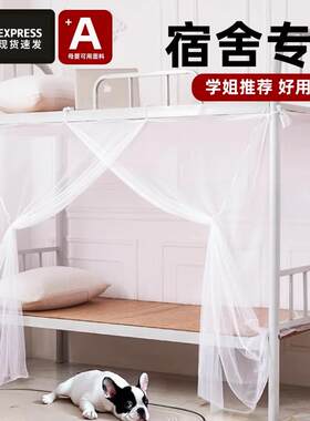 蚊帐学生宿舍单人床铺床无需支架蚊帐布网纱防蚊床帐寝室加密床帘