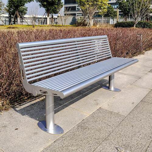公园椅不锈钢户外座椅长条凳子椅子庭院休闲长椅室外靠背铁艺长凳