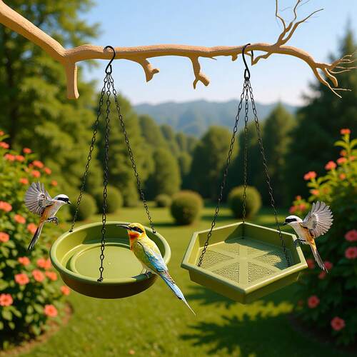 2 in 1 XL Hanging Bird Bath and Feeder for Outdoors Perfect