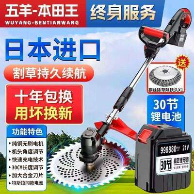 电动割草IGD机长续航功能充电式打草机件用大功率除草一多直农发