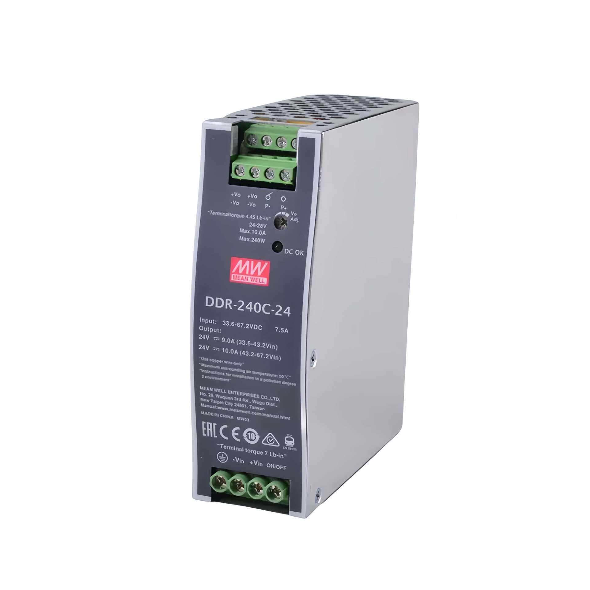 明纬开关电源DDR-240C-48240W导轨型DC-DC转换器