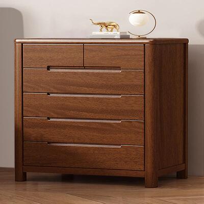 全实木六斗柜五斗柜中红胡桃木高客厅卧组合柜新档式床头NOX室柜