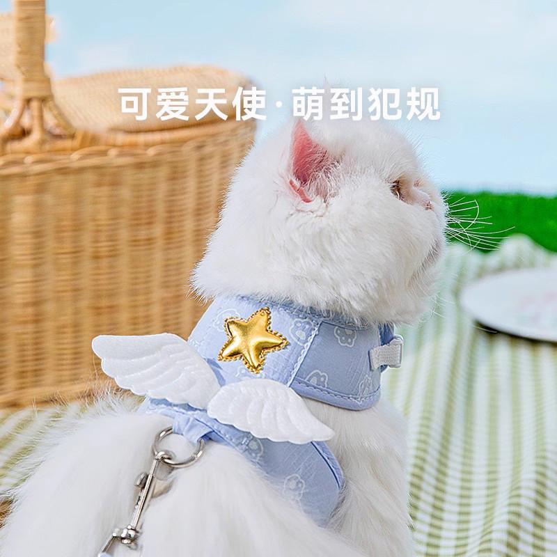 防遛牵引绳翅膀狗狗天使宠物用品牵引外出挣脱猫咪秋冬猫背心绳
