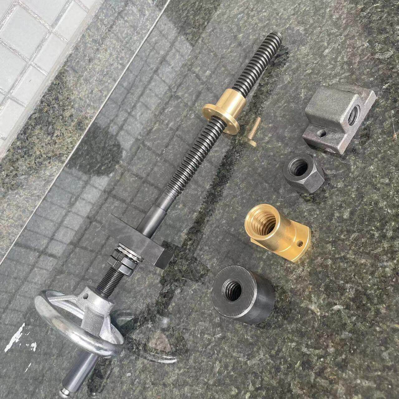 T型丝杆套装带手轮螺母梯形螺杆手摇升降丝杠传动夹具螺杆T18/T25