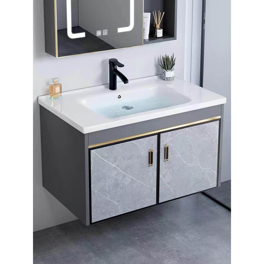 太空铝浴室柜组合卫生间洗漱台小户型洗手盆卫浴一体陶瓷盆洗脸盆