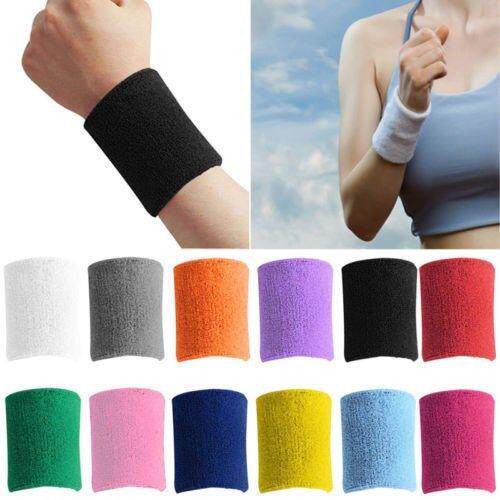 1 pcs uni cotton sweat band sweatband wristband arm band
