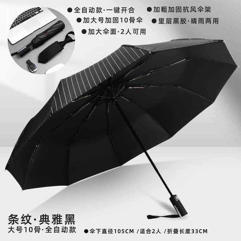 高档动时尚商格子双人大务号雨伞男女加固抗风加大码复古结实手折
