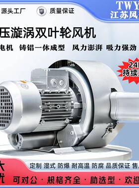 双叶轮漩涡高压风机污水曝气RB-42S-1双段式工业鼓风机1.6KW