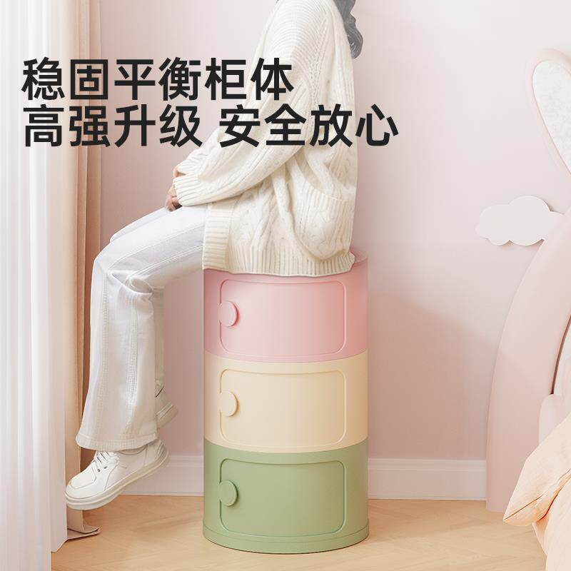 儿童床柜架奶头油风女YXCTG-LH小孩可爱创意型置物收纳塑料家用卧