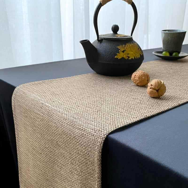 禅意中式桌旗日式和风茶桌布艺长条桌布布条茶席茶旗茶几布侘寂风