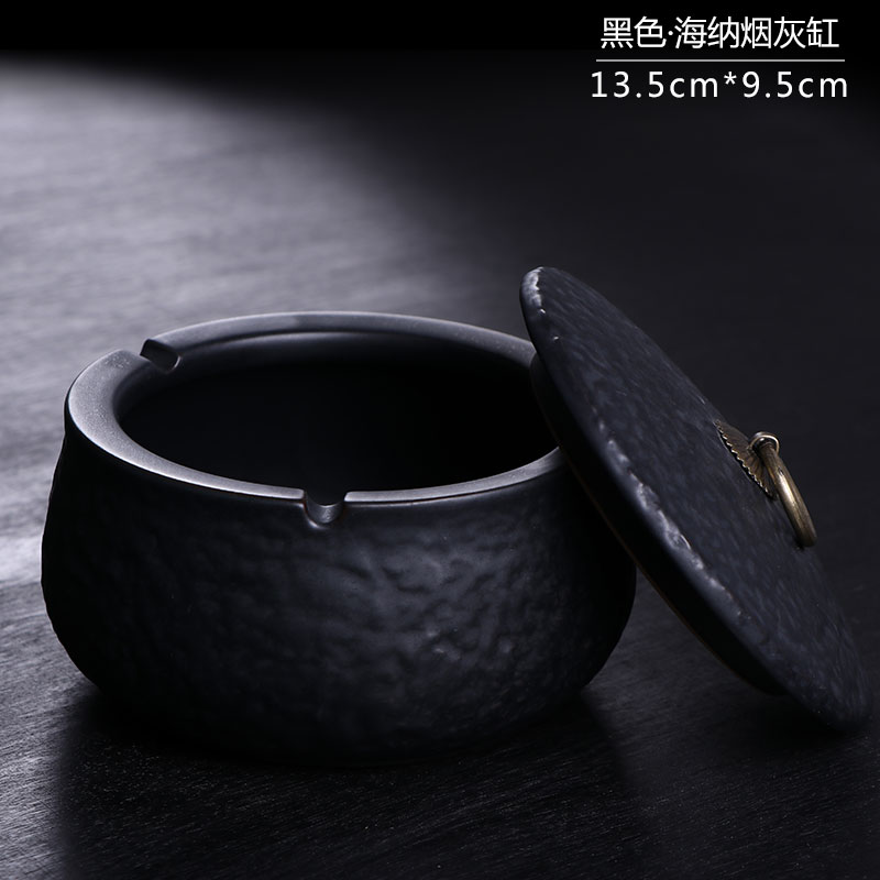 烟灰缸创意复古个性时尚客厅大办公室酒吧潮流陶瓷多功能带盖家用