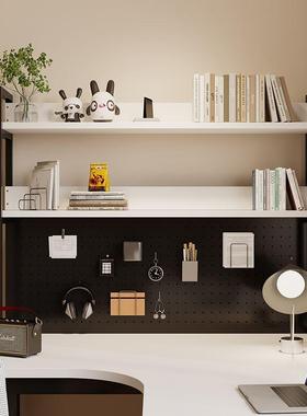 实电脑桌台式洞洞油家用一体奶学生学习书67110书木架组合卧室办公桌桌