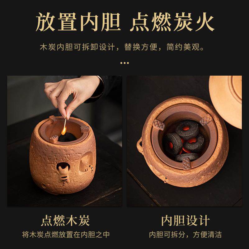 日式煮茶炉炭烧茶炉家用茶壶烧水炉耐高温底座干烧整套功夫泡茶器