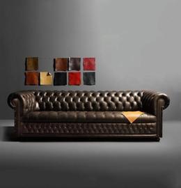 美式皮艺沙发复古真皮棕色，整装工业风双三人，客厅拉扣设计北欧沙发