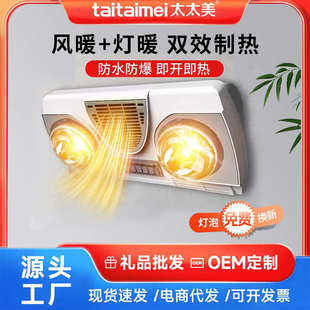 浴霸壁挂式 免打孔防爆防水二灯泡取暖灯卫生间浴室灯暖风机挂墙
