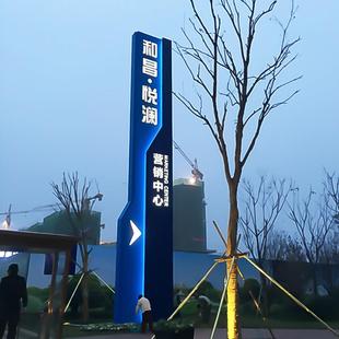 户外导向牌广钢告识牌大型751地产商场景区立式 发光神不锈精堡标