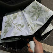 复古新中式 枫叶雨伞自动折叠晴雨两用长柄黑胶遮阳防晒防紫外线女