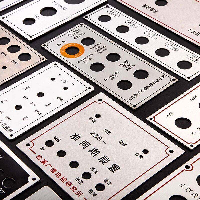 不锈钢腐蚀刻字拉丝铭牌标牌 控制面板机器电子按键面板设备开关