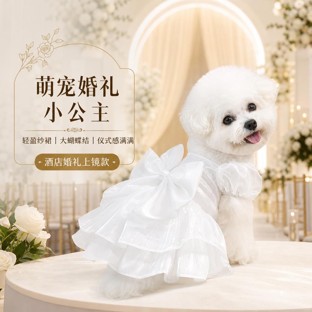 狗狗婚礼衣服小狗陪嫁宠物婚纱裙子猫咪公主裙结婚婚礼伴娘服礼服