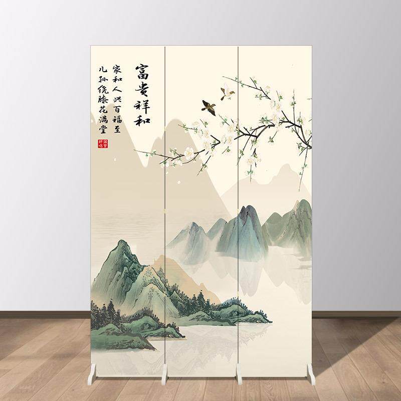 五福临门隔断屏风中式葫芦卫生间遮挡玄关可折叠简易屏风隔断客厅
