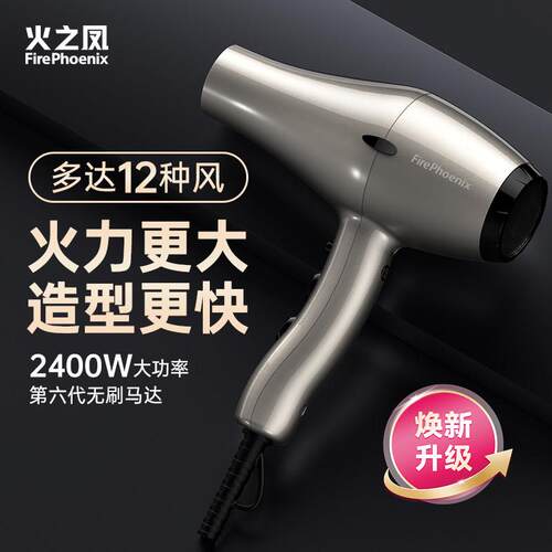 火之凤吹风机6600X理髲店发廊发型师2400W大功率速干无刷电吹风机