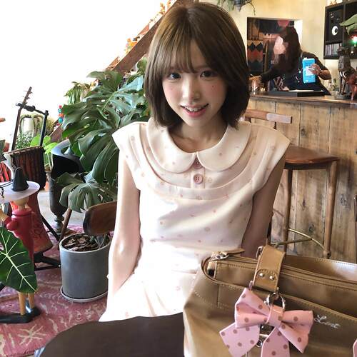 粉色甜美复古风娃娃领碎花连衣裙女夏小个子显瘦设计感a字短裙潮