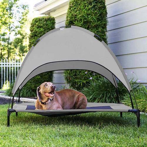 Heeyoo Elevated Dog Bed with Canopy Outdoor Dog Bed Cot