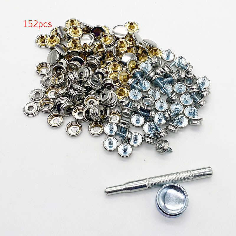 10MM3/8防锈蓝锌自攻螺丝四合扣+15MM面50套小包装2安装工具袋装