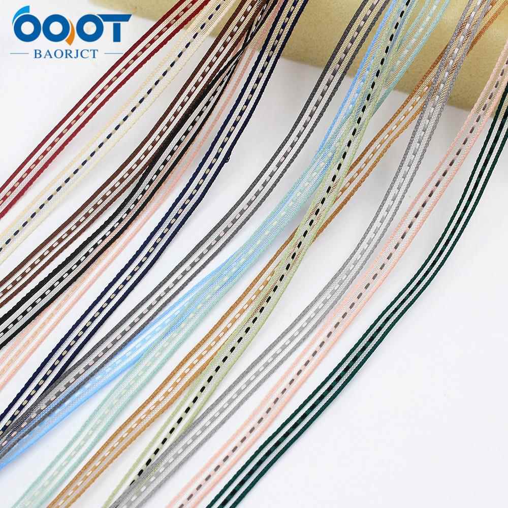 6mm条纹网纱织带蝴蝶结缎带丝带服装辅料DIY发饰材料L-20717-695