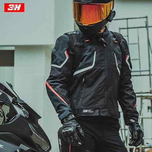 新品3H闪电摩托车季骑行裤男士工作闲防服摔夏网透气摩托车骑手通
