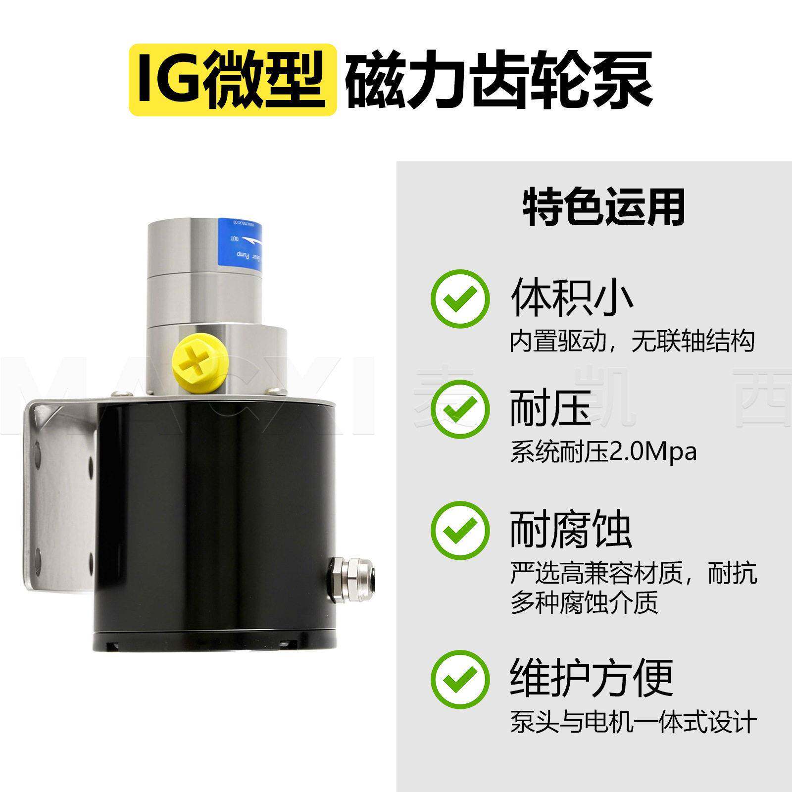 零小型不锈钢磁力齿轮汽车充泵电桩冷却泵全环MAGA-102自动循泵泄